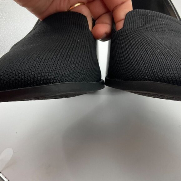 Adrienne Vittadini 9 Britanny Black Heeled Knit Loafers Minimalist Old Money - Picture 6 of 14